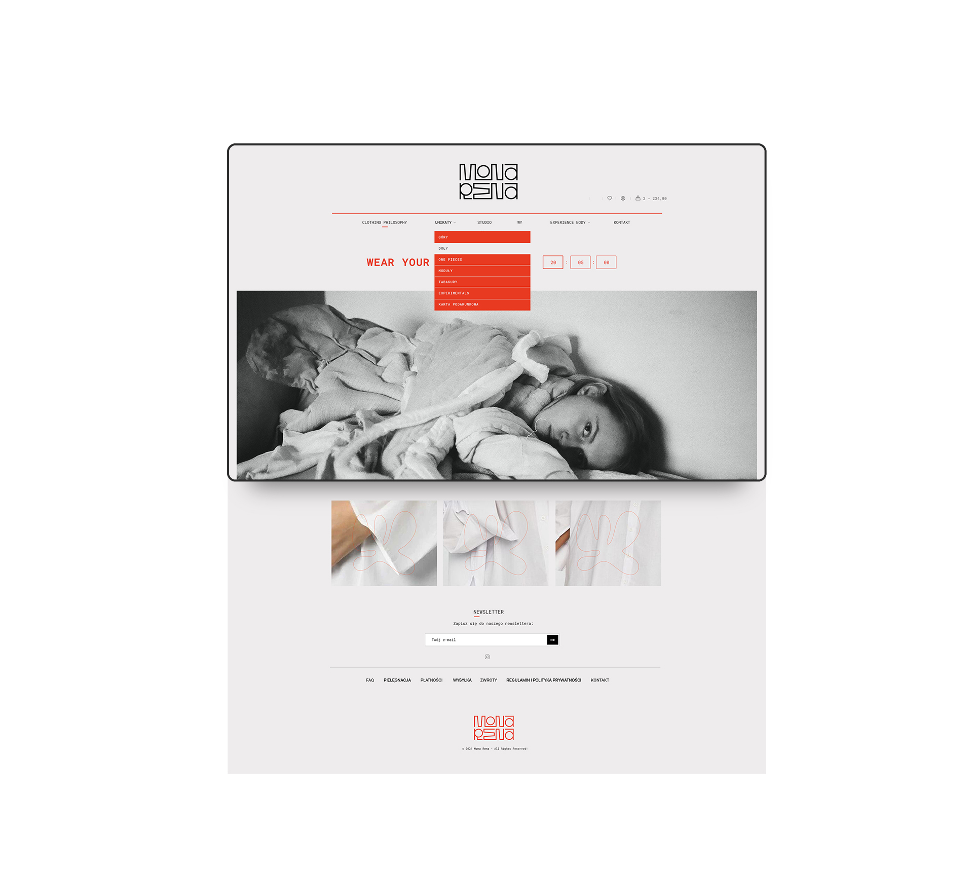 front page mona rena strona internetowa sklep internetowy