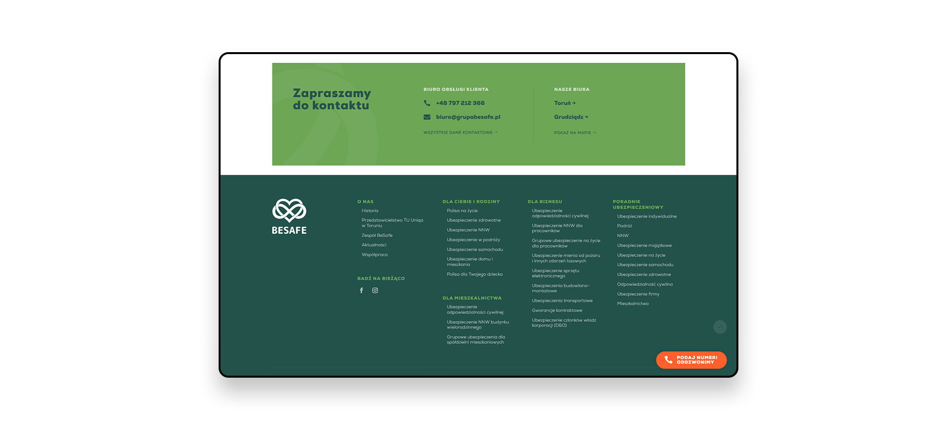 strona internetowa agencji ubezpieczeniowej
